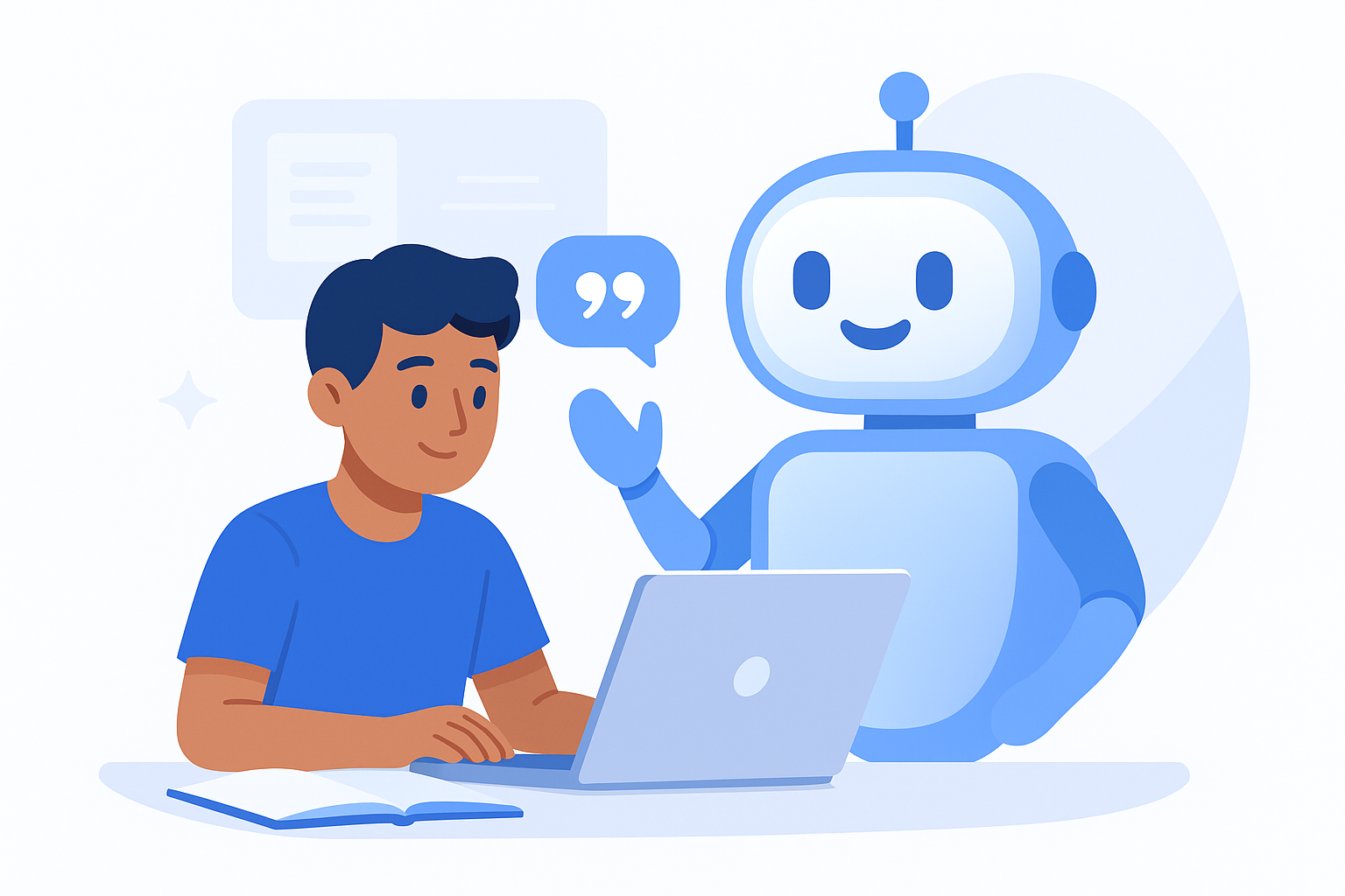 AI assistant helping a student with practice questions